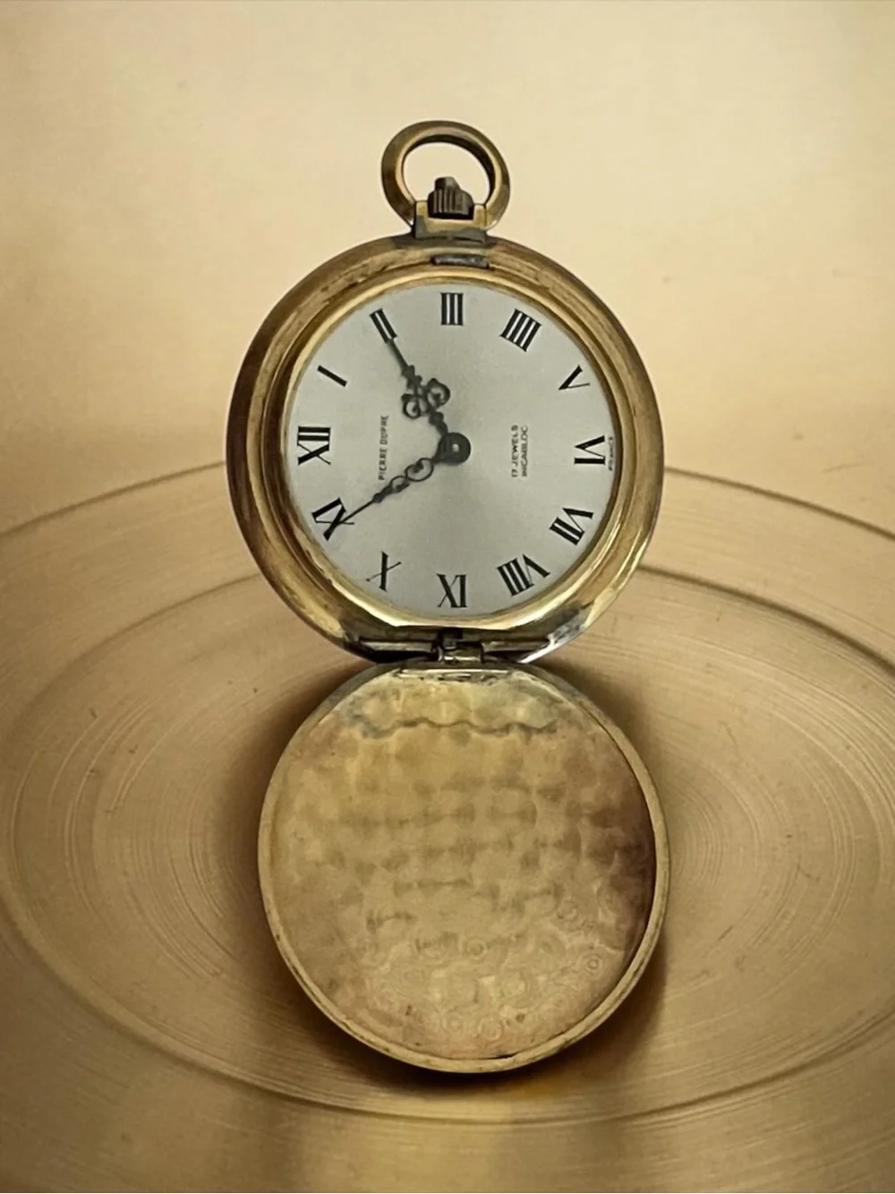 Pierre Dupre 17 Jewel Gold Pocket Watch Pendant Necklace